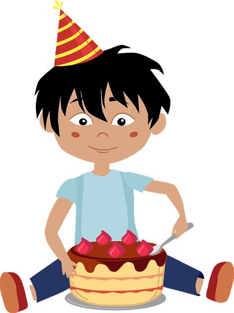 Birthday Boy Eating Cake Clipart Free Download Transparent Png
