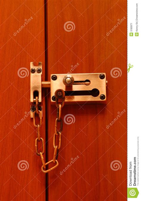 Door Lock With Double Security Stock Image Image Of Locking Steel