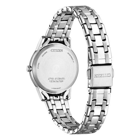 citizen eco drive ladies silhouette crystal white dial watch gems jewellers