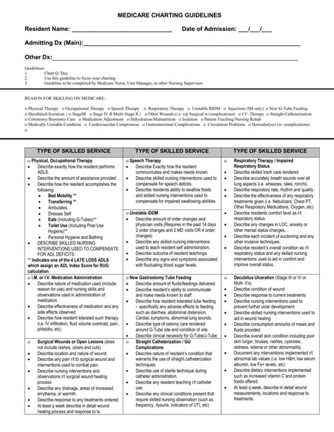 Medicare Charting Guidelines 6d9