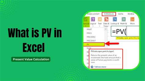 What Is PV In Excel Present Value Calculation Earn Excel