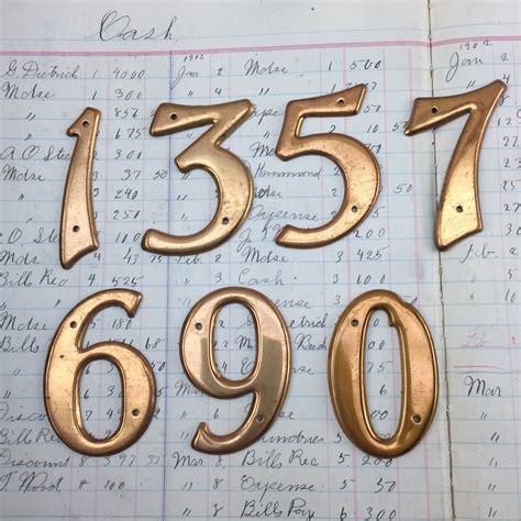 Copper Industrial Metal Numbers 25 Small Vintage Metal Numbers