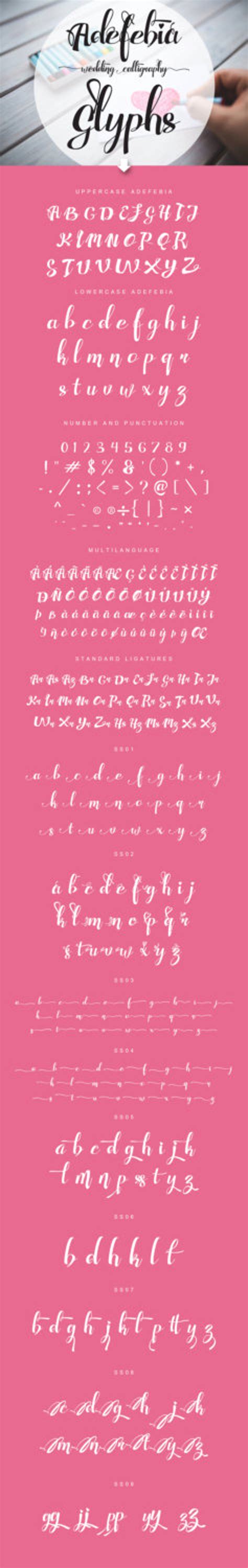 Adefebia Script Wedding Font Digital Font Calligraphy Font Etsy