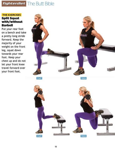 Split Squat Withwithout Barbell Fighter Diet Workout Moves Exercise