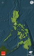 Satellite Map of Philippines, darken