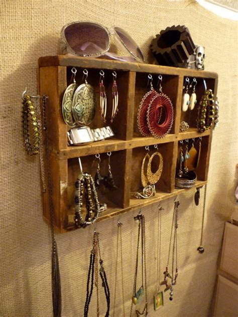 Upcycled Jewelry Organizing Display Wood Sections Etsy Jewelry