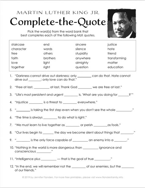 Rarely do we find men who willingly engage in hard, solid thinking. Martin Luther King Day Printables - Flanders Family Homelife