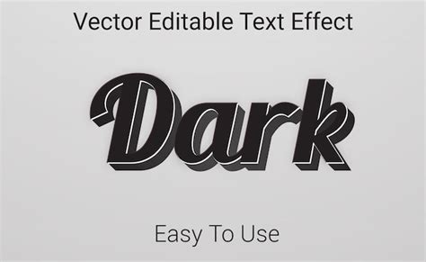 Premium Vector Dark Vector Editable Text Effect