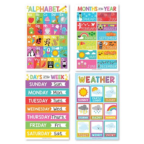 Buy 4 Alphabet Months Of The Year Weather Days Of The Week Calendar