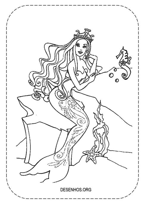 35 Desenhos Da Barbie Sereia Para Colorir