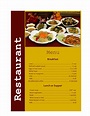 Printable Downloadable Restaurant Menu Template - Printable Templates