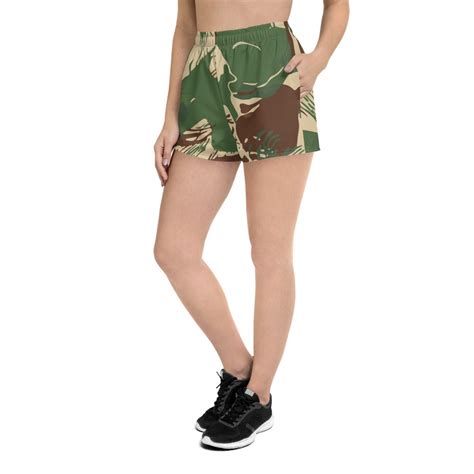 Rhodesian Brushstroke Camouflage V2 Womens Premium Athletic Shorts