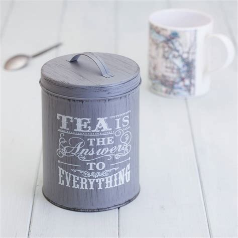 Vintage Tea Caddy Storage Tin By British And Bespoke