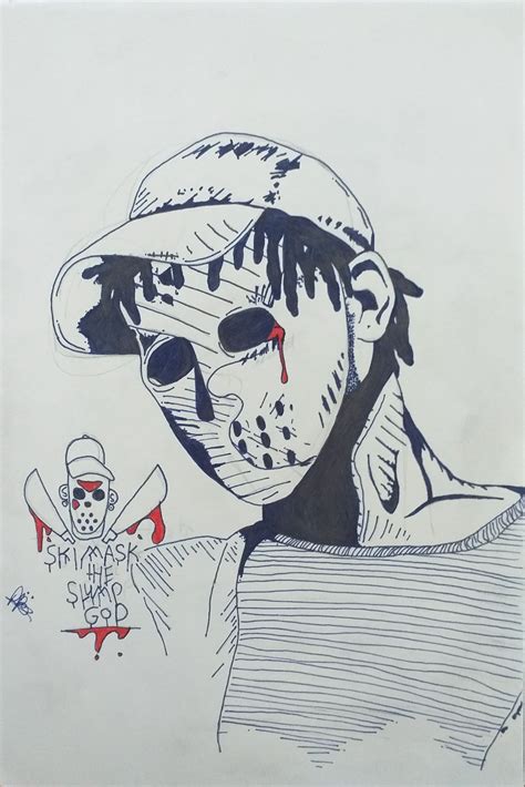 Cartoon Gangsta Ski Mask Drawing Working With A Producer