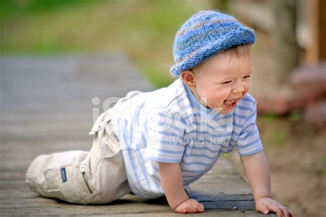 Baby Boy Crawling Outside Stock Photo Royalty Free Freeimages