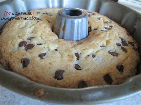 Try substituting m&ms for the chocolate chips. po' man meals - chocolate chip cake