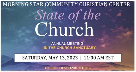 Annual Church Meeting Morning Star Christian Community Center