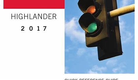 TOYOTA HIGHLANDER 2017 QUICK REFERENCE MANUAL Pdf Download | ManualsLib