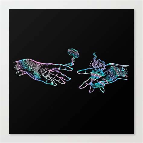 The Creation Of Cannabis Holographic Canvas Print By Huntleigh Society6
