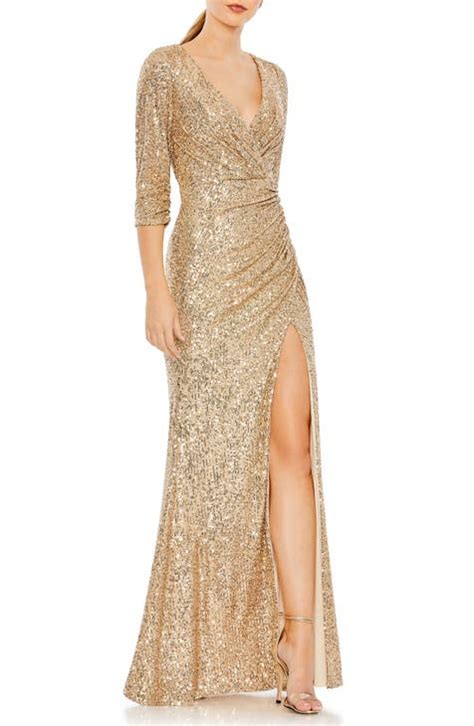 Gold Sequin Dress Long Ubicaciondepersonascdmxgobmx
