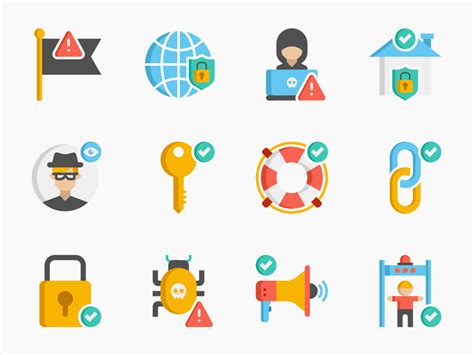 60 Security Icon Set Flat Icons