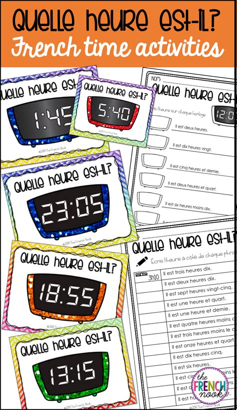 Noon and midnight would be written out as follows: French time activities with task cards 12 hour and 24 hour ...