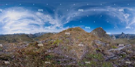 360° View Of 360 Degree Panoramic View Of A Mountain Landscape With A