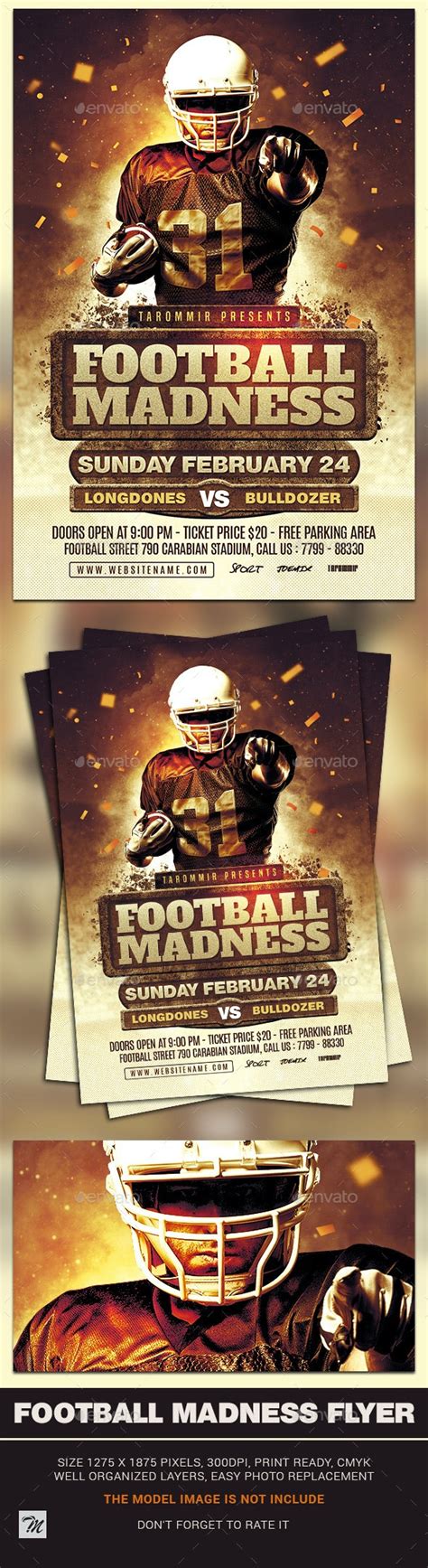 Football Madness Flyer Print Templates Graphicriver