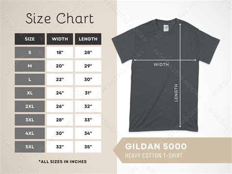 Gildan G Size Chart T Shirt Sizing Guide For Heavy Cotton