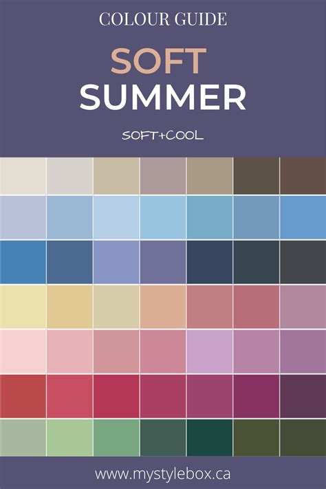 Soft Summer Color Guide Soft Summer Colors Soft Summer Palette Soft
