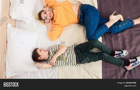 Mother Son On Bed Image Photo Free Trial Bigstock