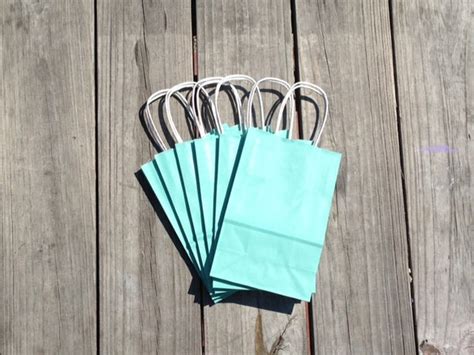 20 Pack Turquoise Gift Bags With Handle 5 5x3 25x8 375 Etsy