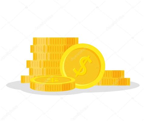 eingestellte münzen stapeln vektor illustration symbol flach finanzen heap dollar münze haufen