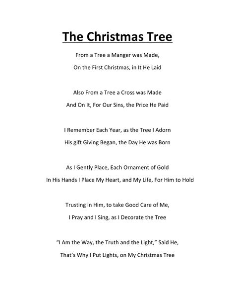 The Christmas Tree Poem By K Ross My Good Friend In