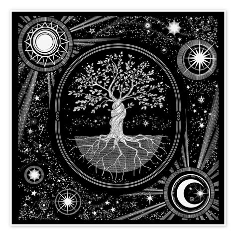 Celestial Tree Of Life De Brenda Erickson En Poster Tableau Sur Toile