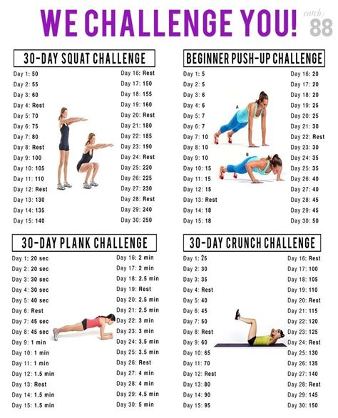 October Squat Crunch Plank And Push Up Challenge Starts 1st October