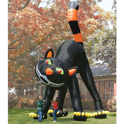 Two Story Inflatable Black Cat A Colossally Frightful