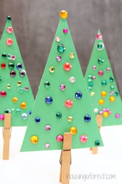 Jeweled Christmas Tree Craft For Kids Housing A Forest