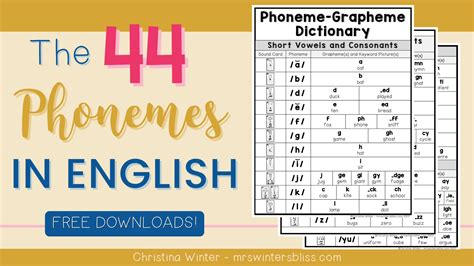 The Phonemes In English Mrs Winter S Bliss Resources For