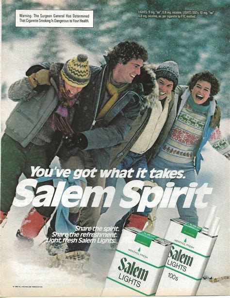 Salem Lights Cigarettes 1983 Original Print Ad 9 X 11 Playboy Magazine