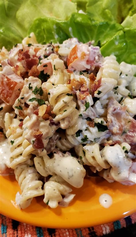 Blt Pasta Salad With Buttermilk Ranch Dressing Recipe The Free