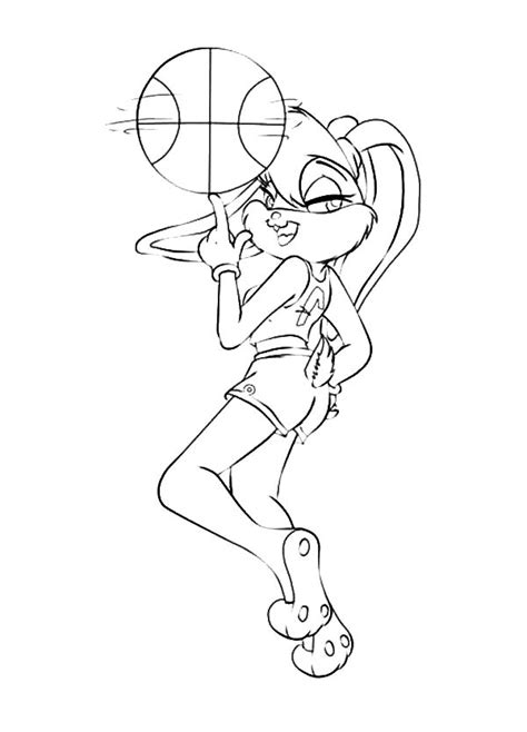 Free printable lola bunny coloring pages for girl! Lola Bunny Spinning Basketball Coloring Pages - Download ...