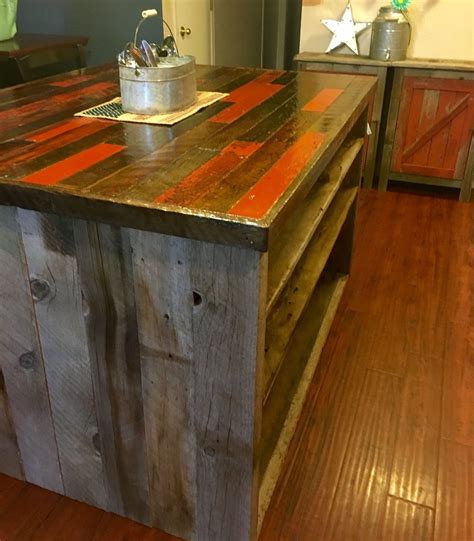 Our Beautiful Barn Wood Kitchen Island Made By Red Barn Antiques In