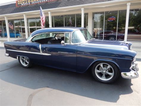 1955 Chevrolet Bel Air Midnight Blue 350 Ac Disc Leather Frame Off