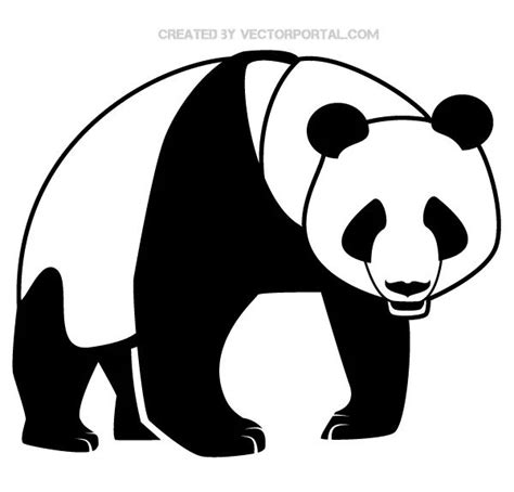 Panda Bear Silhouette Vector Art Panda Bear Art Bear Silhouette