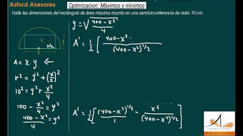 Calculo Diferencial Optimizaci N M Ximos Y M Nimos Ejercicio Escolaria Youtube