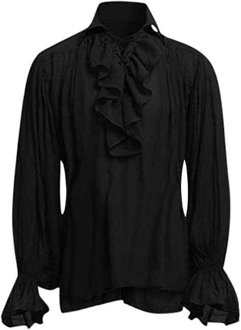Corriee Mens Ruffled Gothic Shirts Mens Medieval Victorian Costume