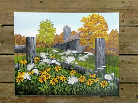 Old Barn Painting, Fall Painting, Original Acrylic Painting | Barn painting, Autumn painting ...