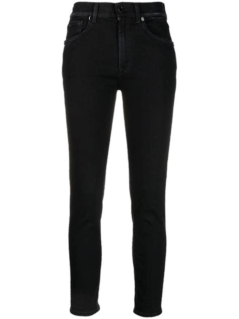 Dondup High Waisted Cropped Skinny Jeans Farfetch