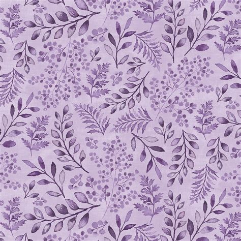 Ps103 Pu4 Lilac And Sage Leaves Purple Fabric Rjr Fabrics